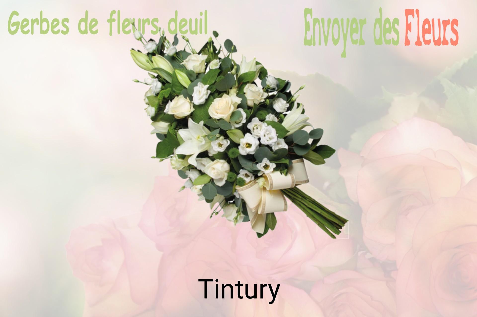 Gerbe de fleurs de deuil livrée à Tintury